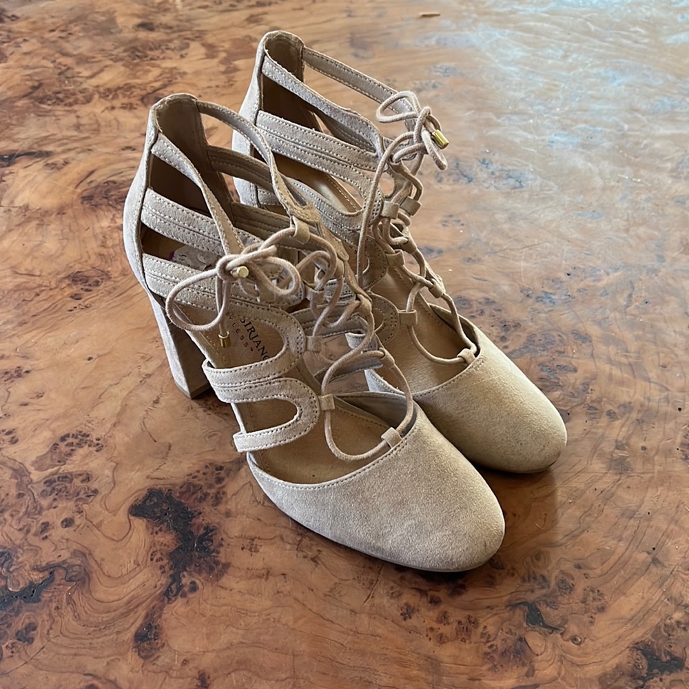 Tan heels, lace up heels, tan lace up heels